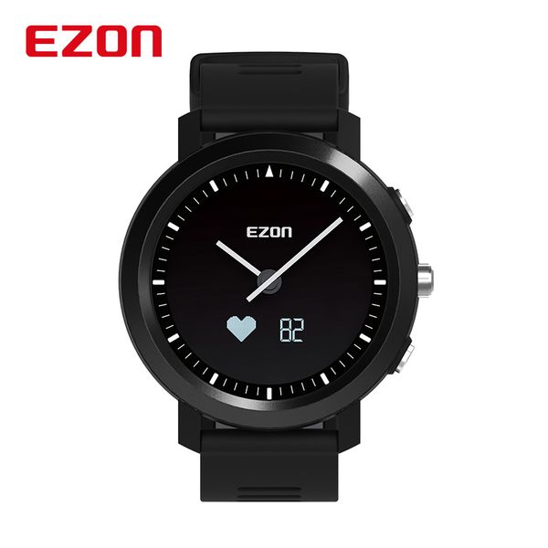 ezon smart watch men women bluetooth optical heart rate monitor remote camera sport wrist watch clock rechargeable reloj hombre, Slivery;brown